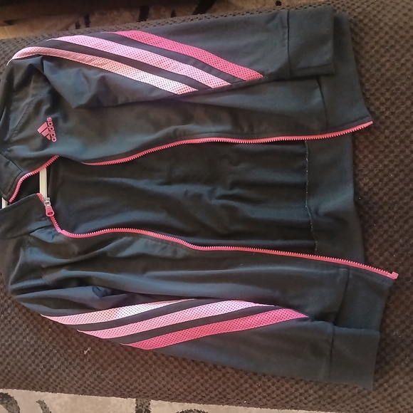 adidas Jackets & Blazers - Adidas Black Jacket with Pink Highlights